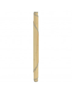Tappeto Rotondo Naturale Chiaro 100 cm in Bambù 2