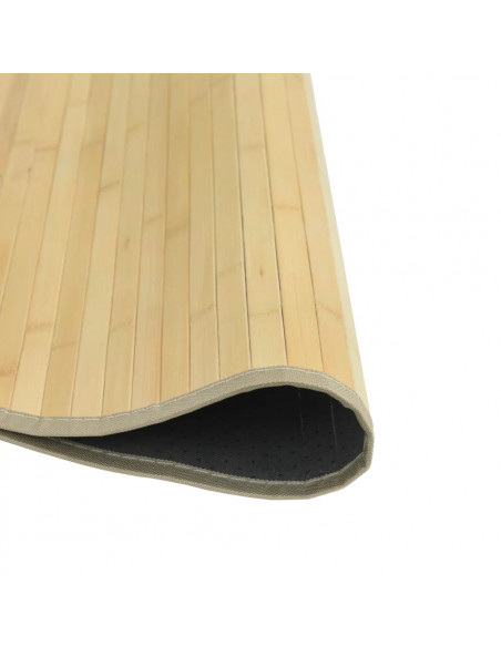 Tappeto Rotondo Naturale Chiaro 100 cm in Bambù