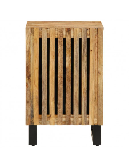 Mobiletto da Bagno 38x34x58 cm Legno Massello Mango Grezzo
