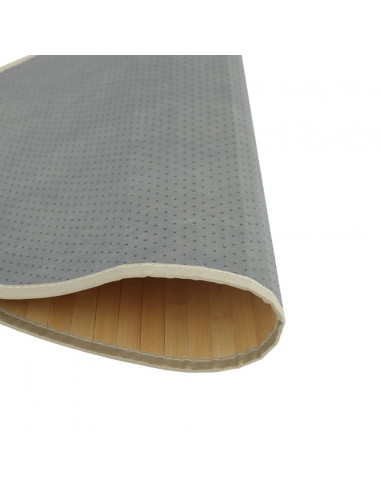 Tappeto Rotondo Naturale Chiaro 100 cm in Bambù