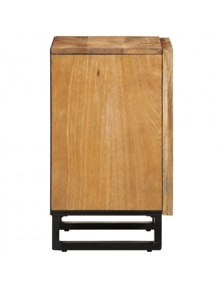 Mobiletto da Bagno 38x34x58 cm Legno Massello Mango Grezzo