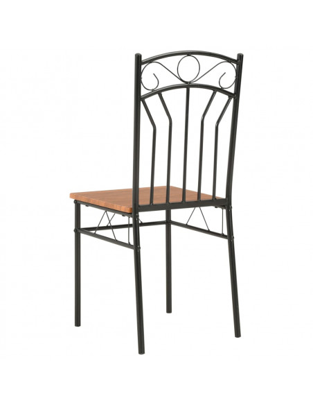 Set da Pranzo 5 pz in MDF e Acciaio Marrone