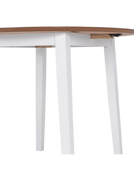 Set da Pranzo 5 pz in MDF e Legno di Hevea Bianco