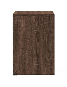 Comodini con Luci LED 2pz Rovere Marrone in Legno Multistrato 2