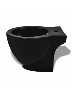 Set di Bidet e Toilette da Pavimento in Ceramica Nera