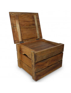 Set di Casse Portaoggetti 2 pz in Legno Massello di Recupero