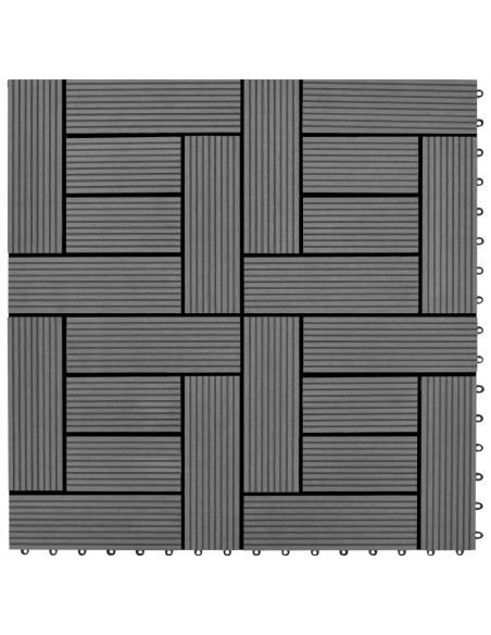 Piastrelle per Decking 22 pz 30x30cm 2mq in WPC Grigio
