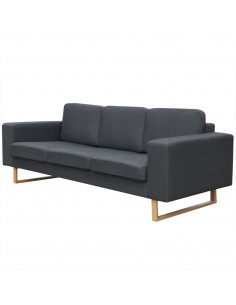 Set di Diavani a 2 posti e 3 Posti Grigio Scuro 2