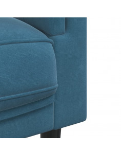 Set di Divani 2 pz con Cuscini Blu in Velluto