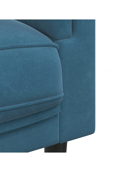 Set di Divani 2 pz con Cuscini Blu in Velluto