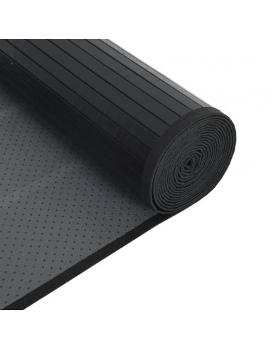 Tappeto Rettangolare Nero 70x300 cm in Bambù