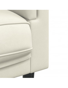 Set di Divani 2 pz con Cuscini Crema in Velluto