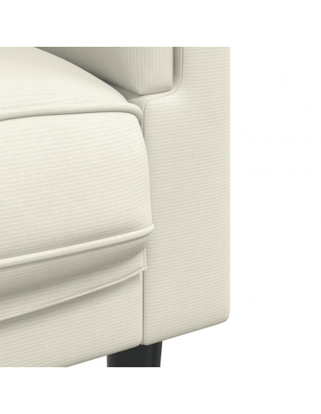 Set di Divani 2 pz con Cuscini Crema in Velluto