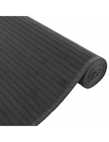 Tappeto Rettangolare Grigio 80x100 cm in Bambù