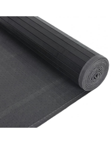 Tappeto Rettangolare Grigio 80x100 cm in Bambù