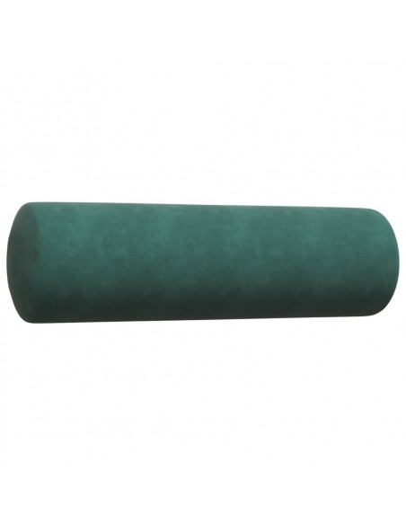 Set di Divani 2 pz con Cuscini e Rinforzi Verde scuro Velluto
