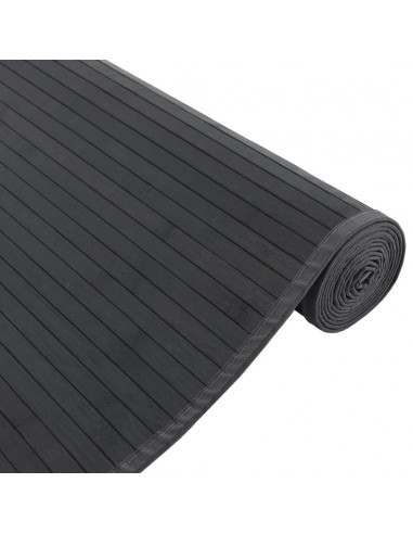 Tappeto Rettangolare Nero 80x300 cm in Bambù