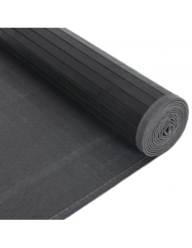 Tappeto Rettangolare Nero 80x300 cm in Bambù
