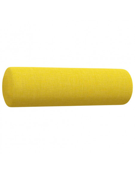 Set di Divani 2 pz con Cuscini Giallo Chiaro in Tessuto