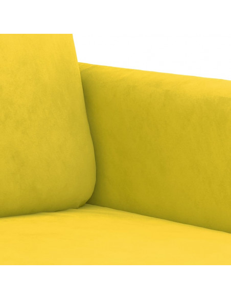 Set di Divani 2 pz con Cuscini Giallo in Velluto