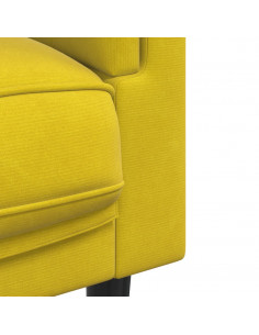 Set di Divani 2 pz con Cuscini Giallo in Velluto