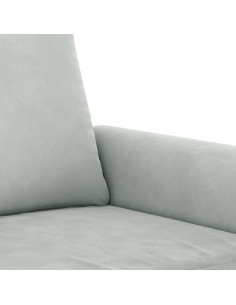 Set di Divani 2 pz con Cuscini Grigio Chiaro in Velluto 2
