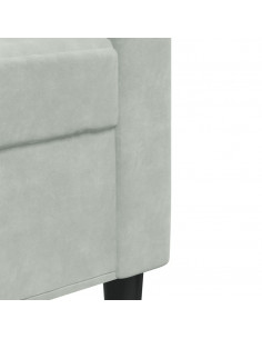 Set di Divani 2 pz con Cuscini Grigio Chiaro in Velluto 2