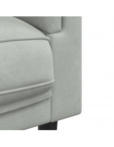 Set di Divani 2 pz con Cuscini Grigio Chiaro in Velluto 2