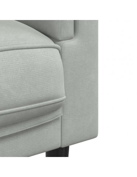 Set di Divani 2 pz con Cuscini Grigio Chiaro in Velluto