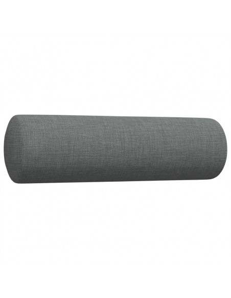 Set di Divani 2 pz con Cuscini Grigio Scuro in Tessuto