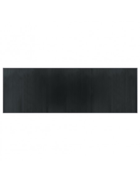 Tappeto Rettangolare Grigio 100x300 cm in Bambù