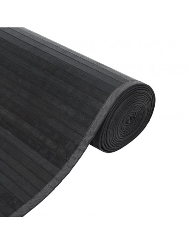 Tappeto Rettangolare Grigio 100x300 cm in Bambù