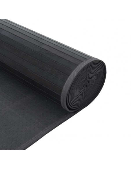 Tappeto Rettangolare Grigio 100x300 cm in Bambù