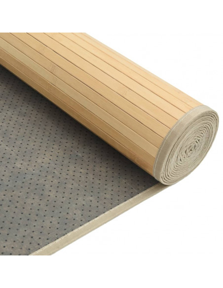 Tappeto Rettangolare Natura Chiaro 80x500 cm in Bambù