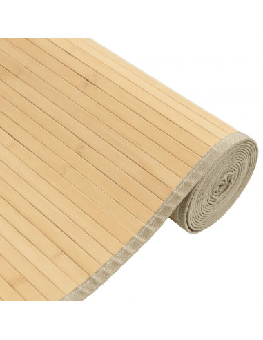 Tappeto Rettangolare Naturale Chiaro 80x1000 cm in Bambù