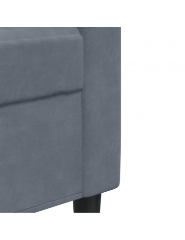 Set di Divani 2 pz con Cuscini Grigio Scuro in Velluto
