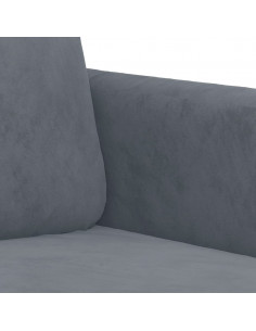 Set di Divani 2 pz con Cuscini Grigio Scuro in Velluto 2