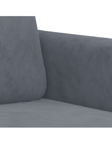 Set di Divani 2 pz con Cuscini Grigio Scuro in Velluto
