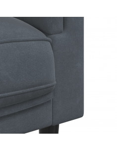 Set di Divani 2 pz con Cuscini Grigio Scuro in Velluto 2