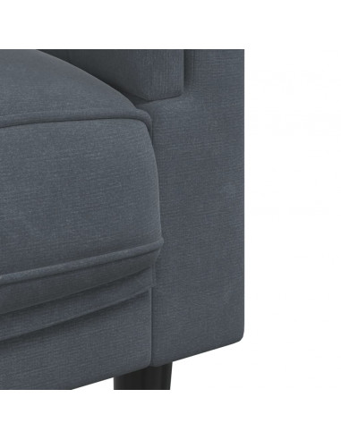 Set di Divani 2 pz con Cuscini Grigio Scuro in Velluto