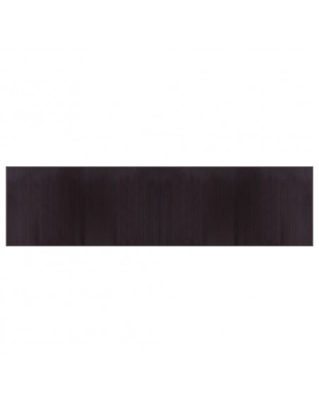 Tappeto Rettangolare Marrone Scuro 100x400 cm in Bambù