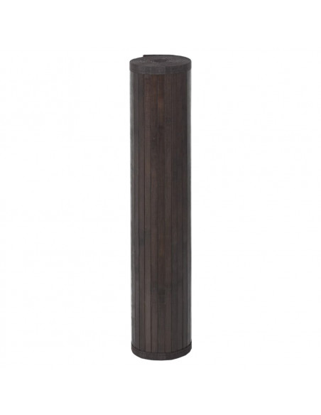 Tappeto Rettangolare Marrone Scuro 100x400 cm in Bambù