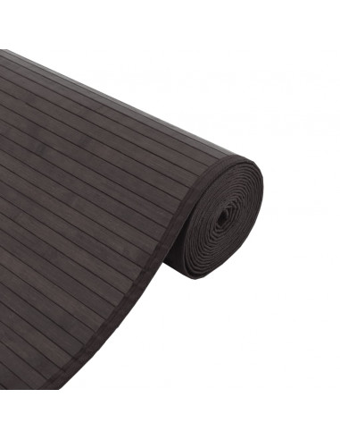 Tappeto Rettangolare Marrone Scuro 100x400 cm in Bambù