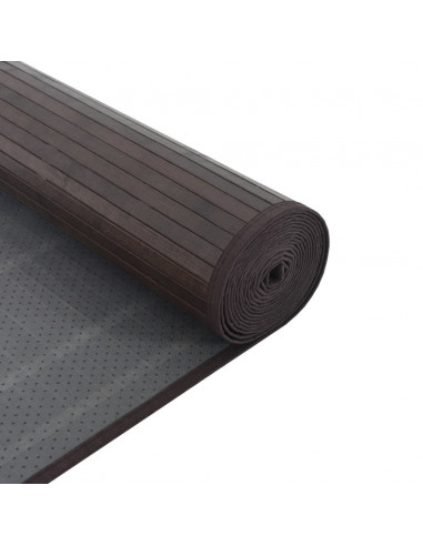 Tappeto Rettangolare Marrone Scuro 100x400 cm in Bambù