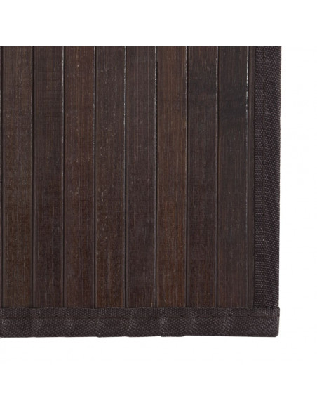 Tappeto Rettangolare Marrone Scuro 100x400 cm in Bambù