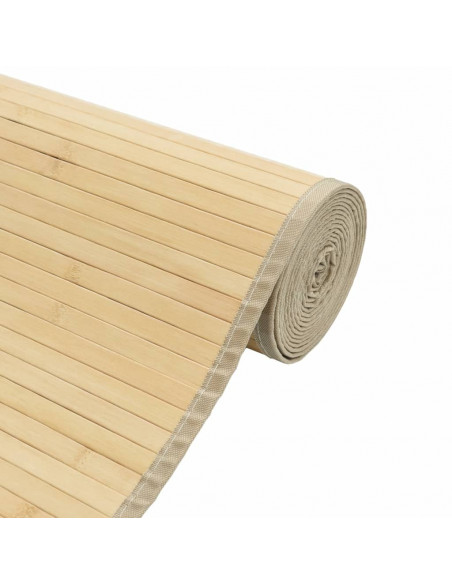 Tappeto Rettangolare Naturale Chiaro 70x1000 cm in Bambù