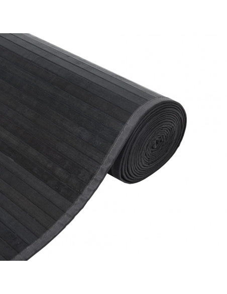 Tappeto Rettangolare Grigio 100x200 cm in Bambù