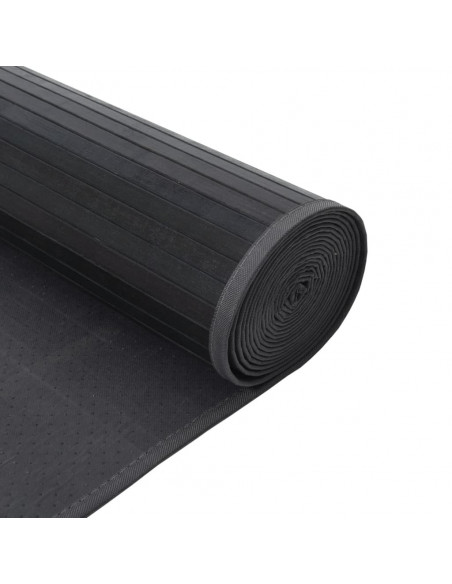Tappeto Rettangolare Grigio 100x200 cm in Bambù