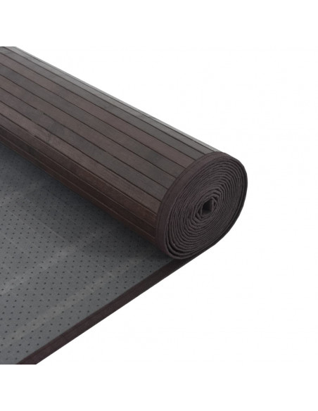 Tappeto Rettangolare Marrone Scuro 100x1000 cm in Bambù