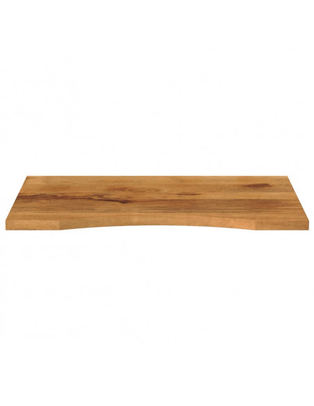 Piano Scrivania con Curva 80x60x2,5 cm Massello Grezzo di Mango